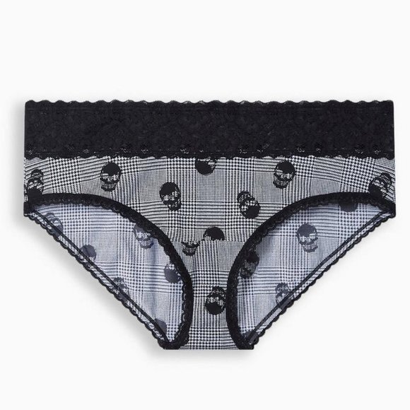 ❤️NWT VINTAGE TORRID PANTY - SKULL CAGE BACK SEAMLESS LACE HIPSTER PANTIES PLUS - Picture 9 of 11